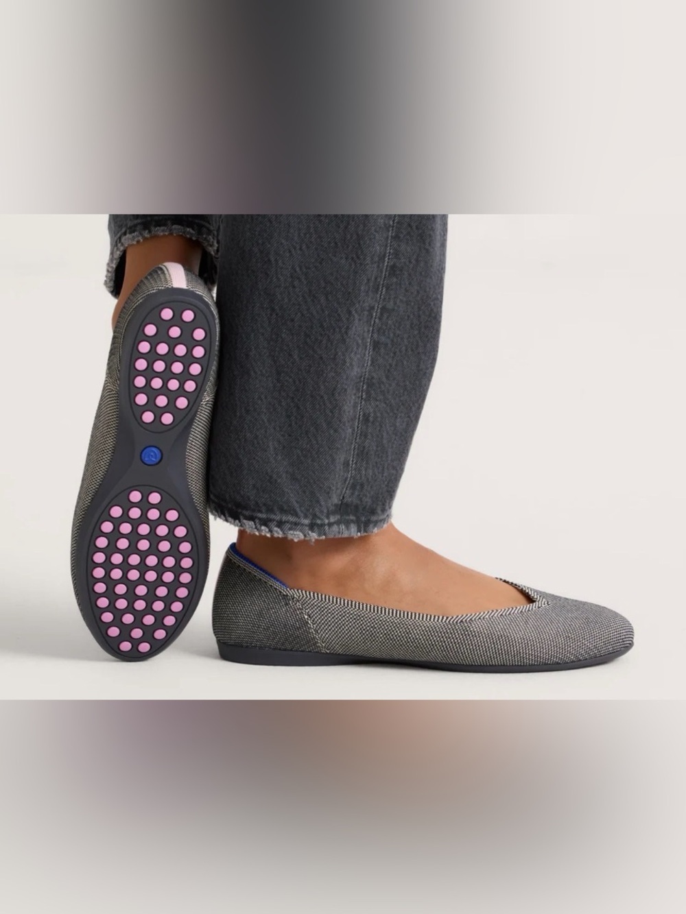 Rothy’s Women's Salt Air Grey Slip-On Ballet Daily Flat EUC